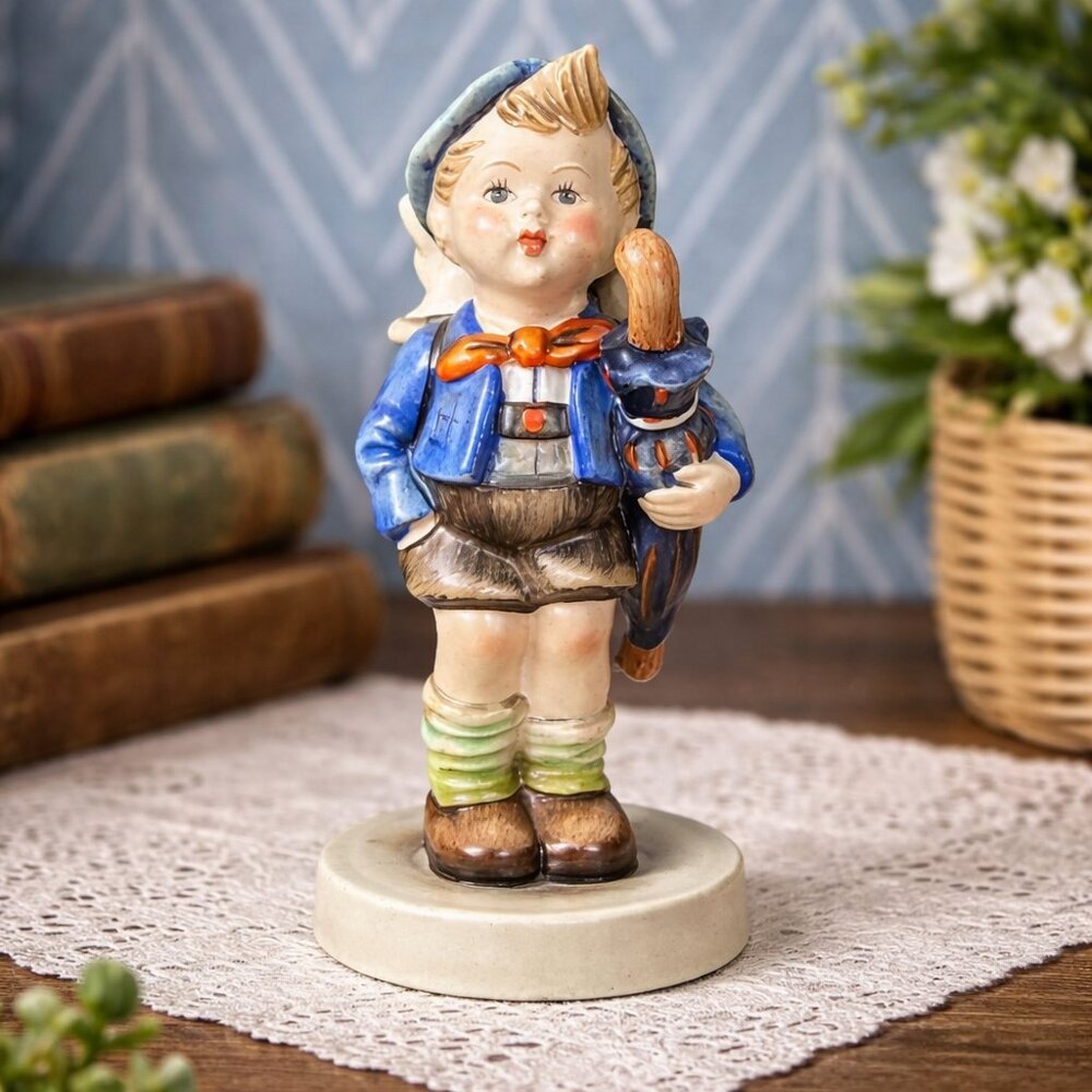 Vintage Hummel Figurine - Home From Market - 1960's TMK-3 Great MCM Shelf Decor